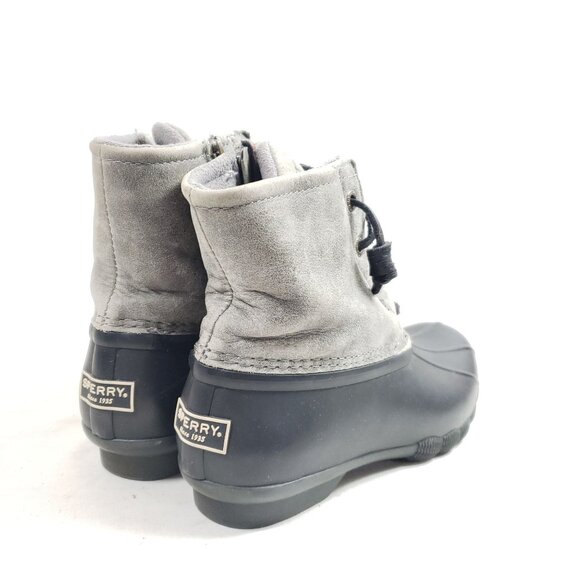 Sperry Women's Size 5 Saltwater Rubber Duck Boots Black Gray Lined - Picture 4 of 9